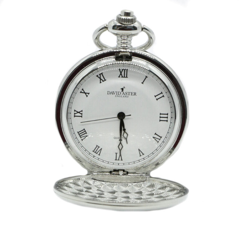 David Aster Pheasant Embossed Quartz Full Hunter Pocket Watch