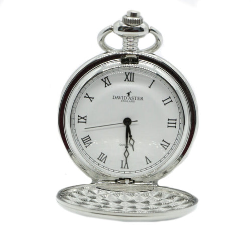 David Aster Stag Embossed Quartz Full Hunter Pocket Watch