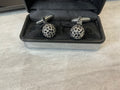 Glitter Ball Cufflinks in Black