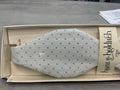 Bow Tie - White and silver polka dot self tie