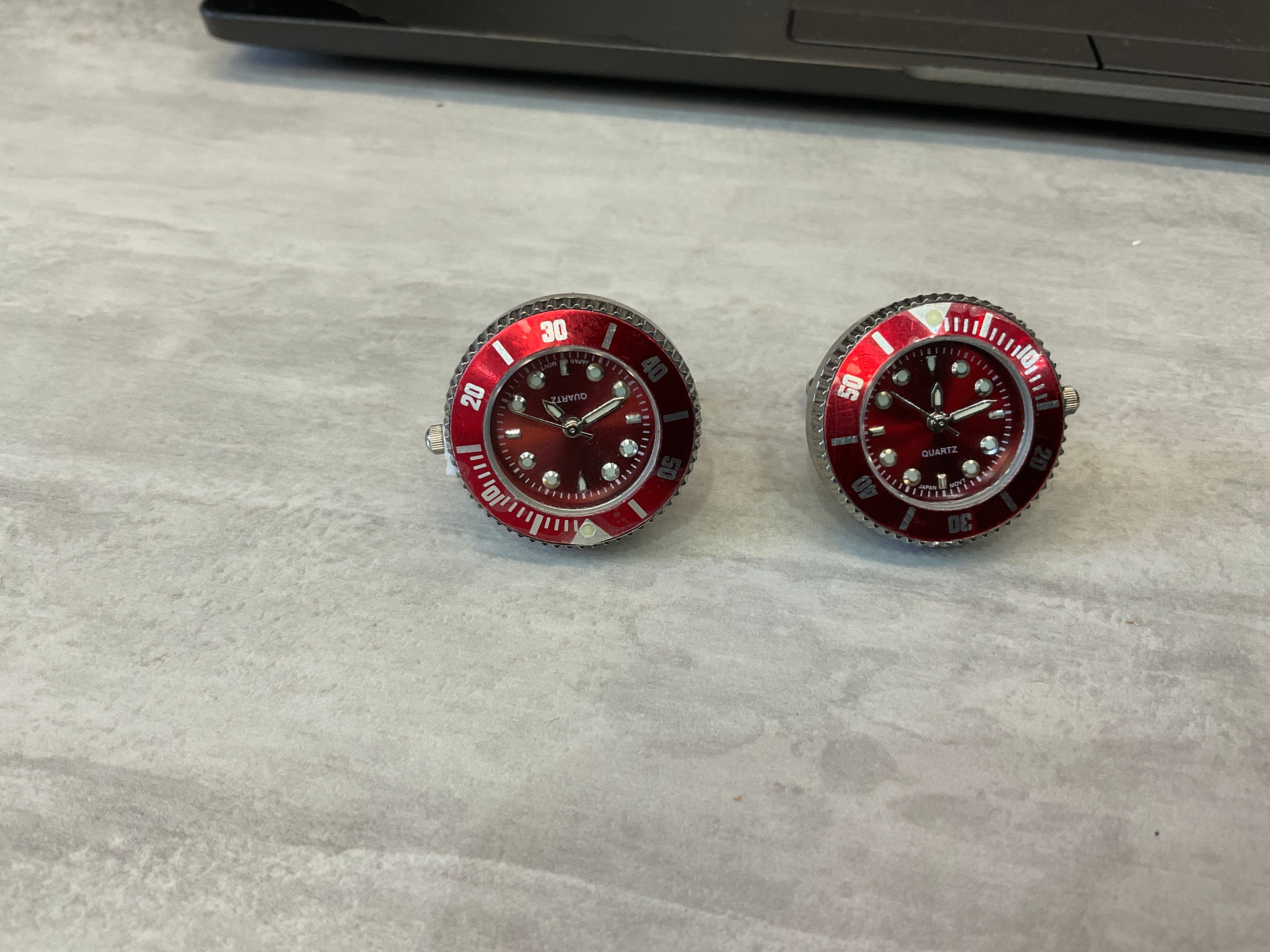 Red large watch cufflinks