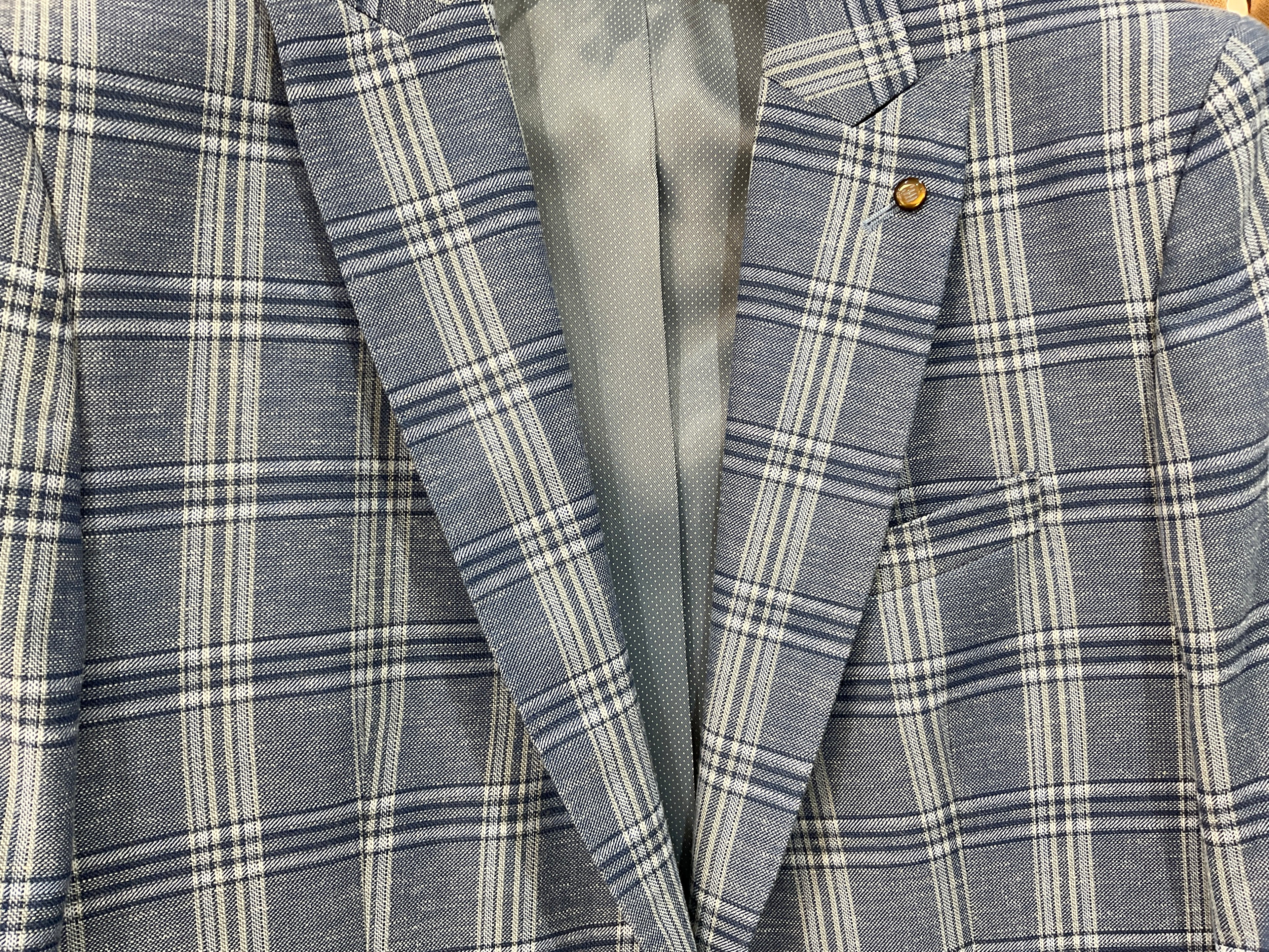 Torre Blue check lightweight Blazer