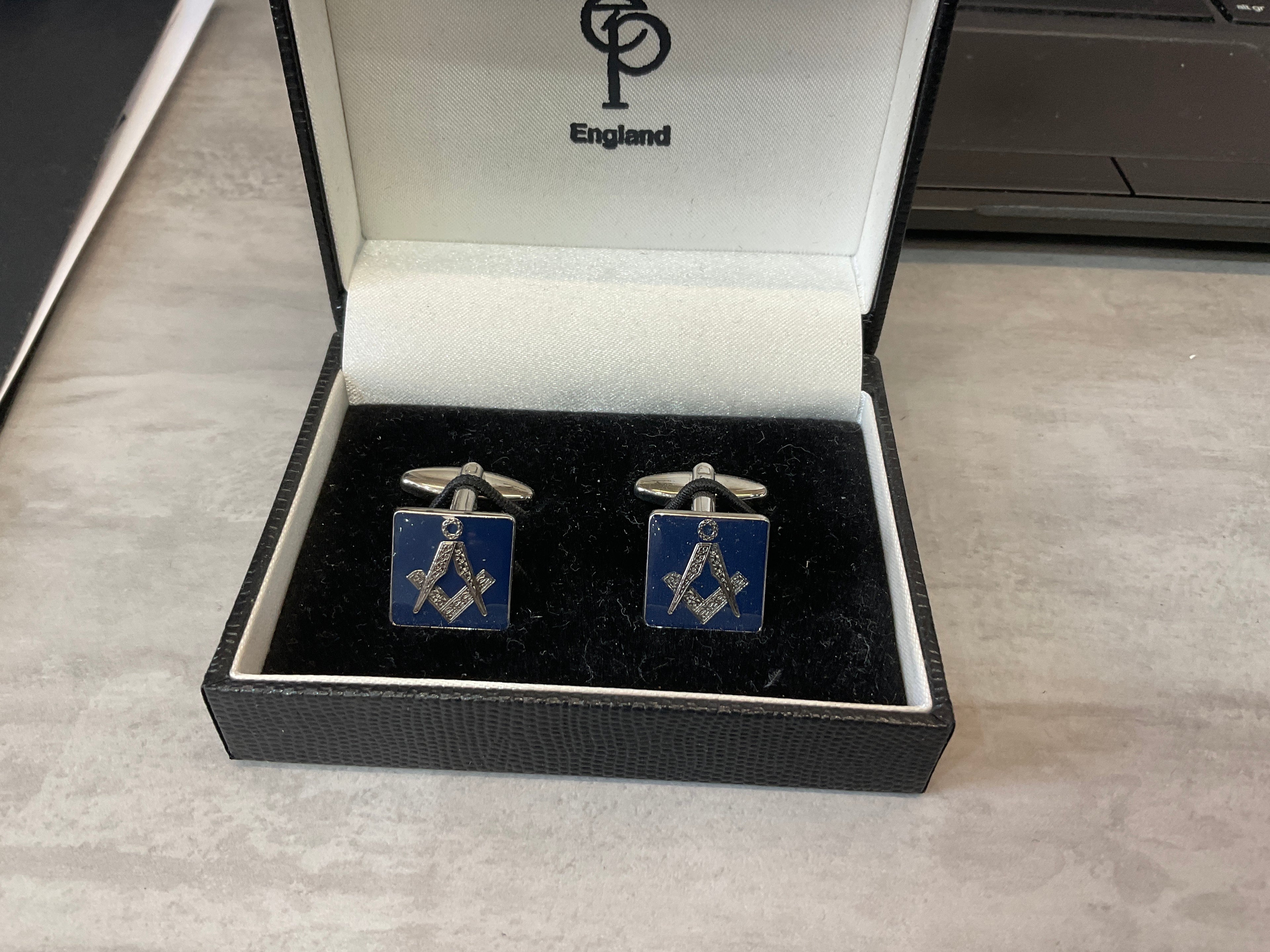 Masons cufflinks in blue