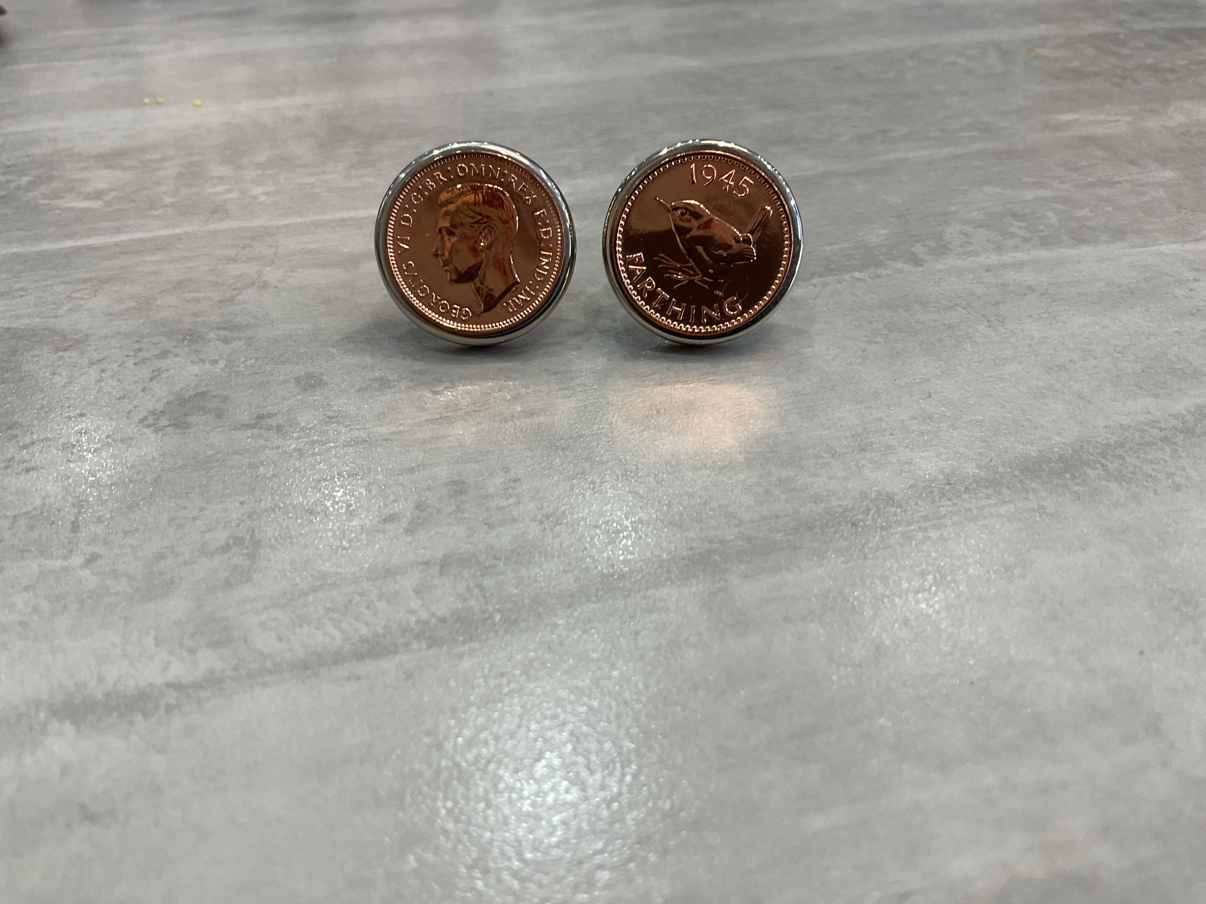 Penny farthing cufflink set