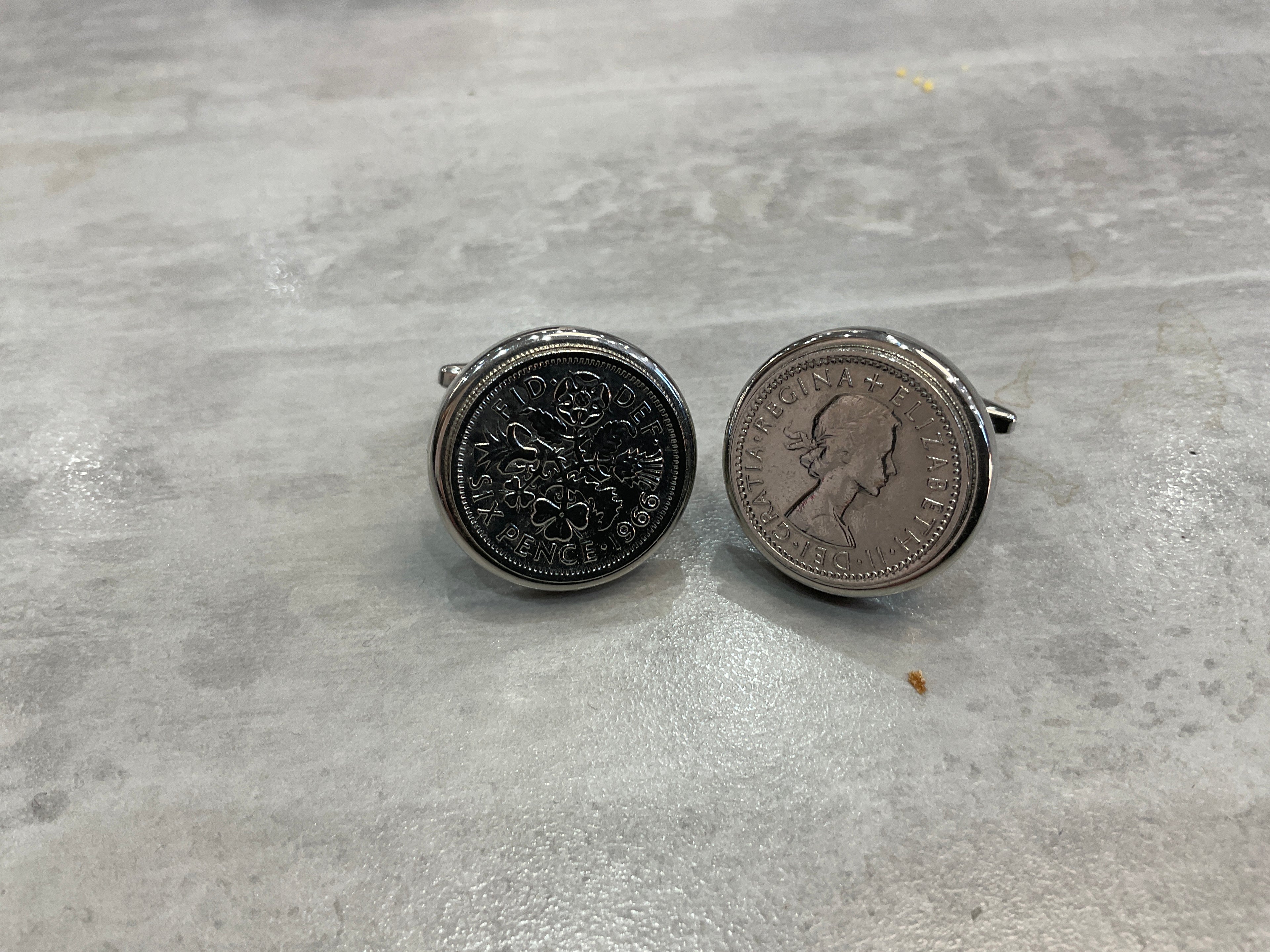 Six pence cufflinks