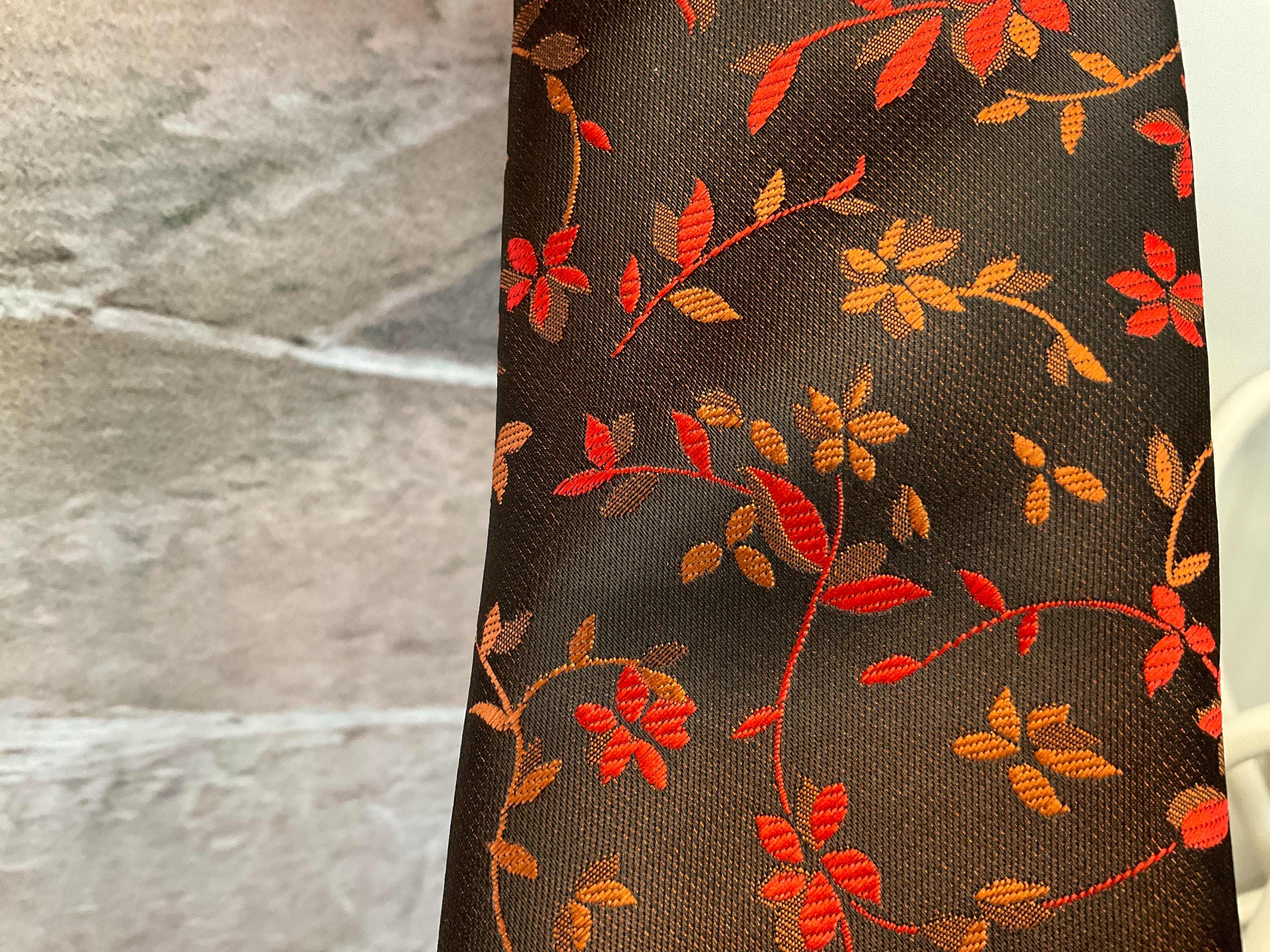 Knightsbridge Tie and Square Brown/Orange