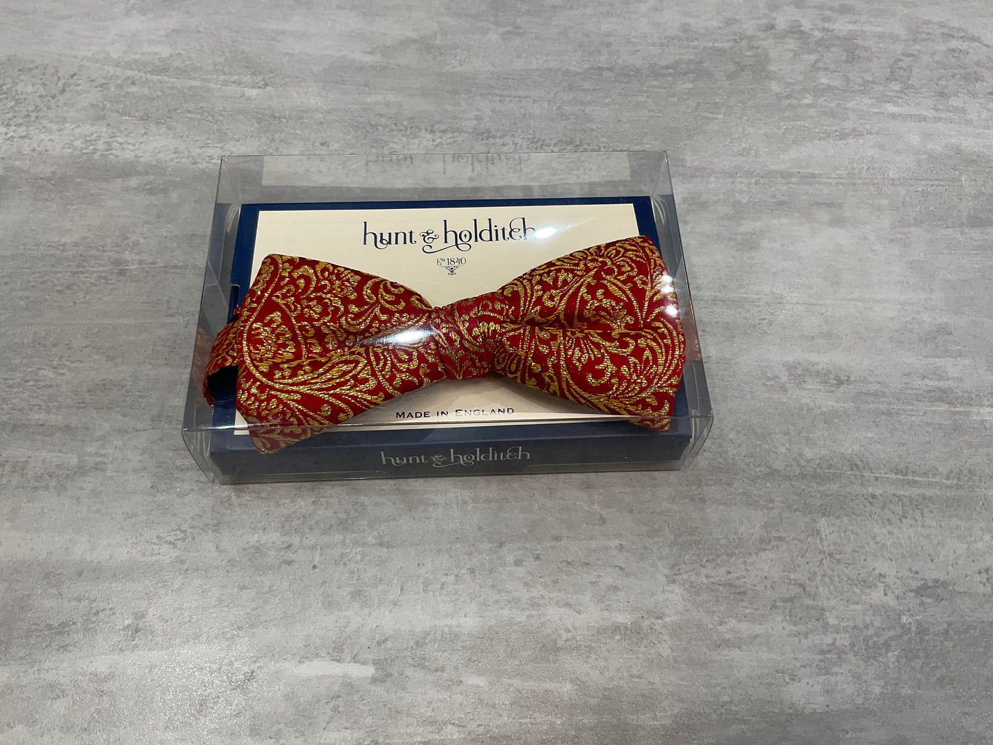 Red glitter gold bow tie
