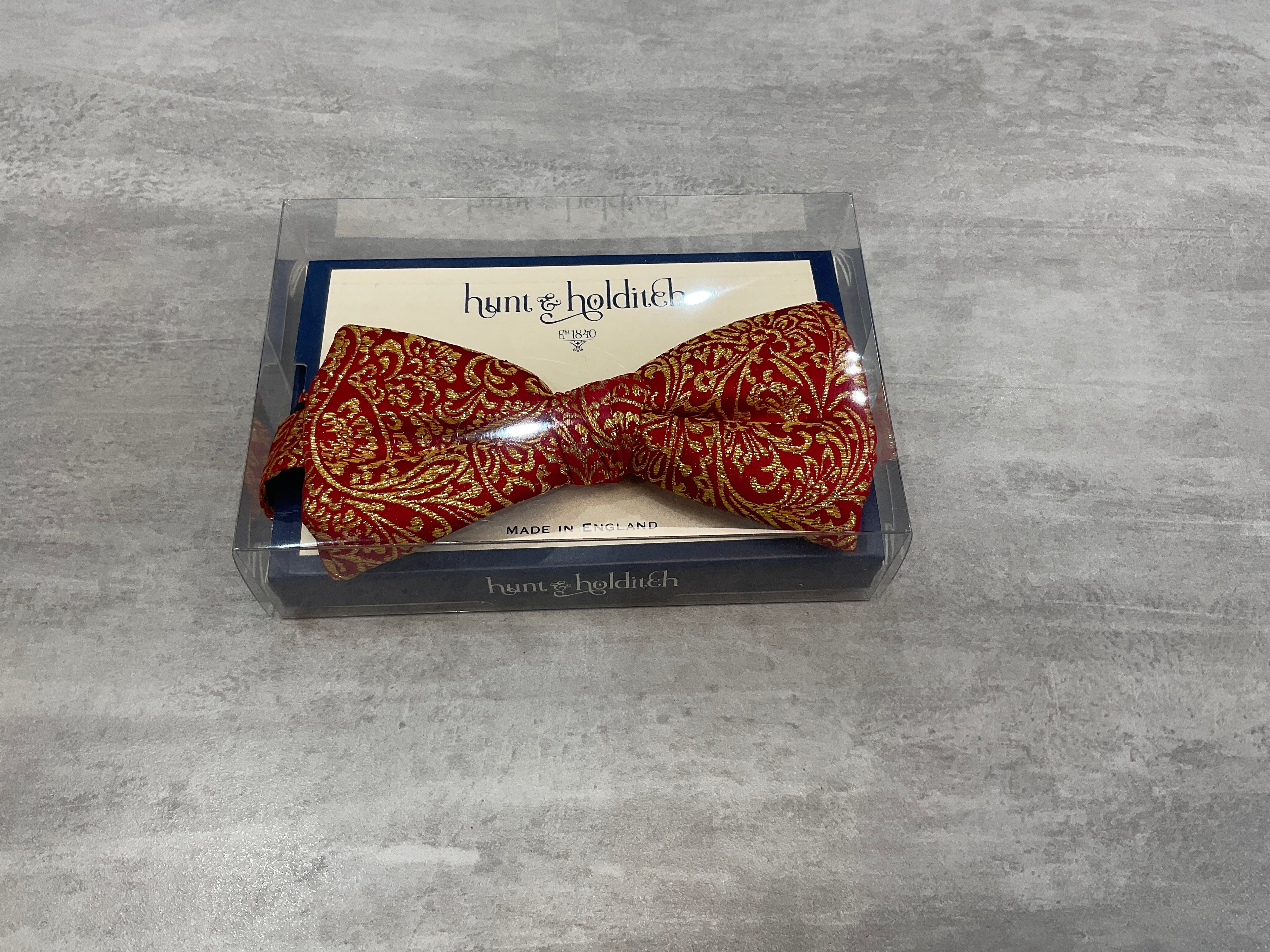 Bow Tie - Red glitter gold