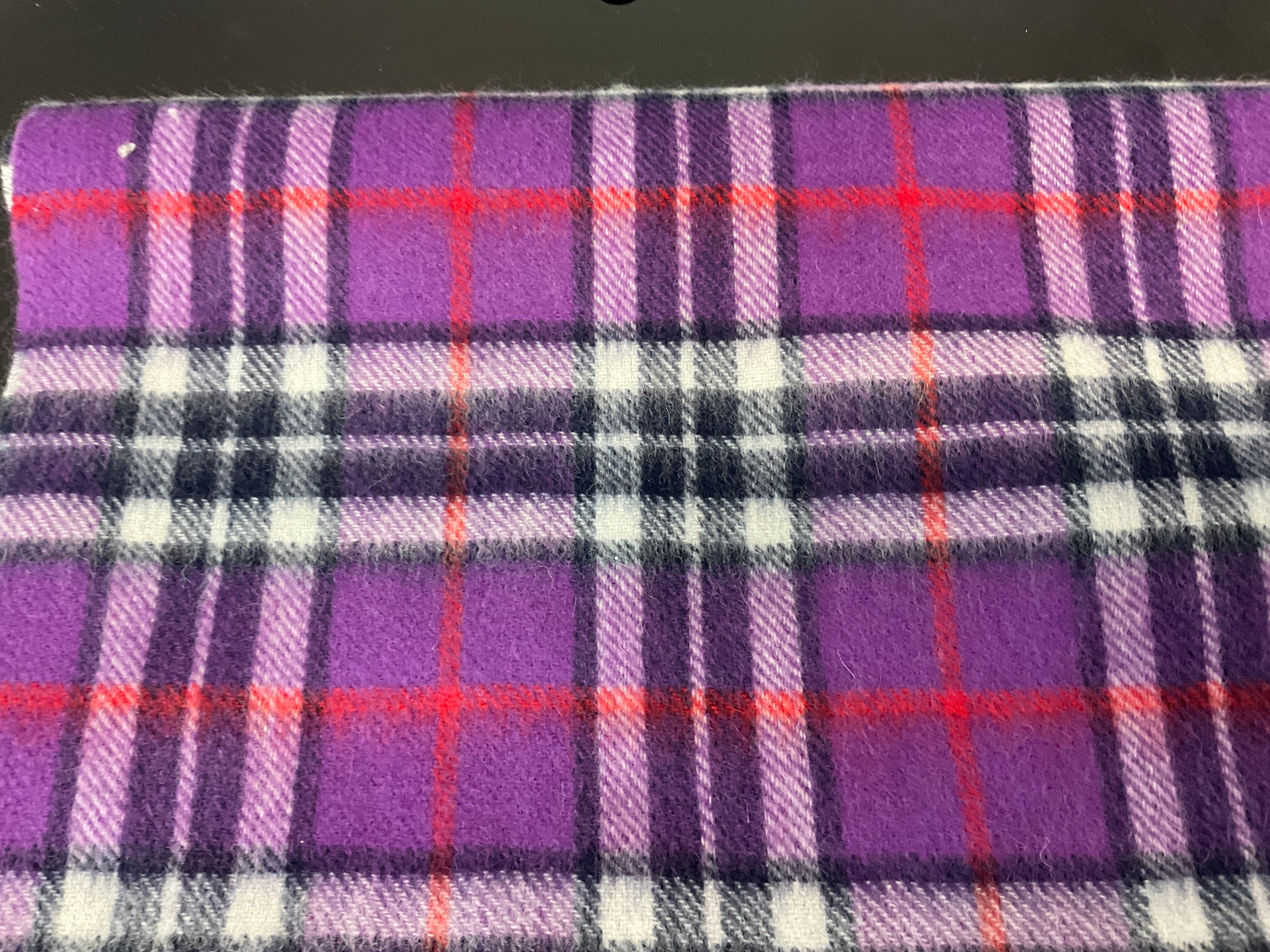 Purple check scarf