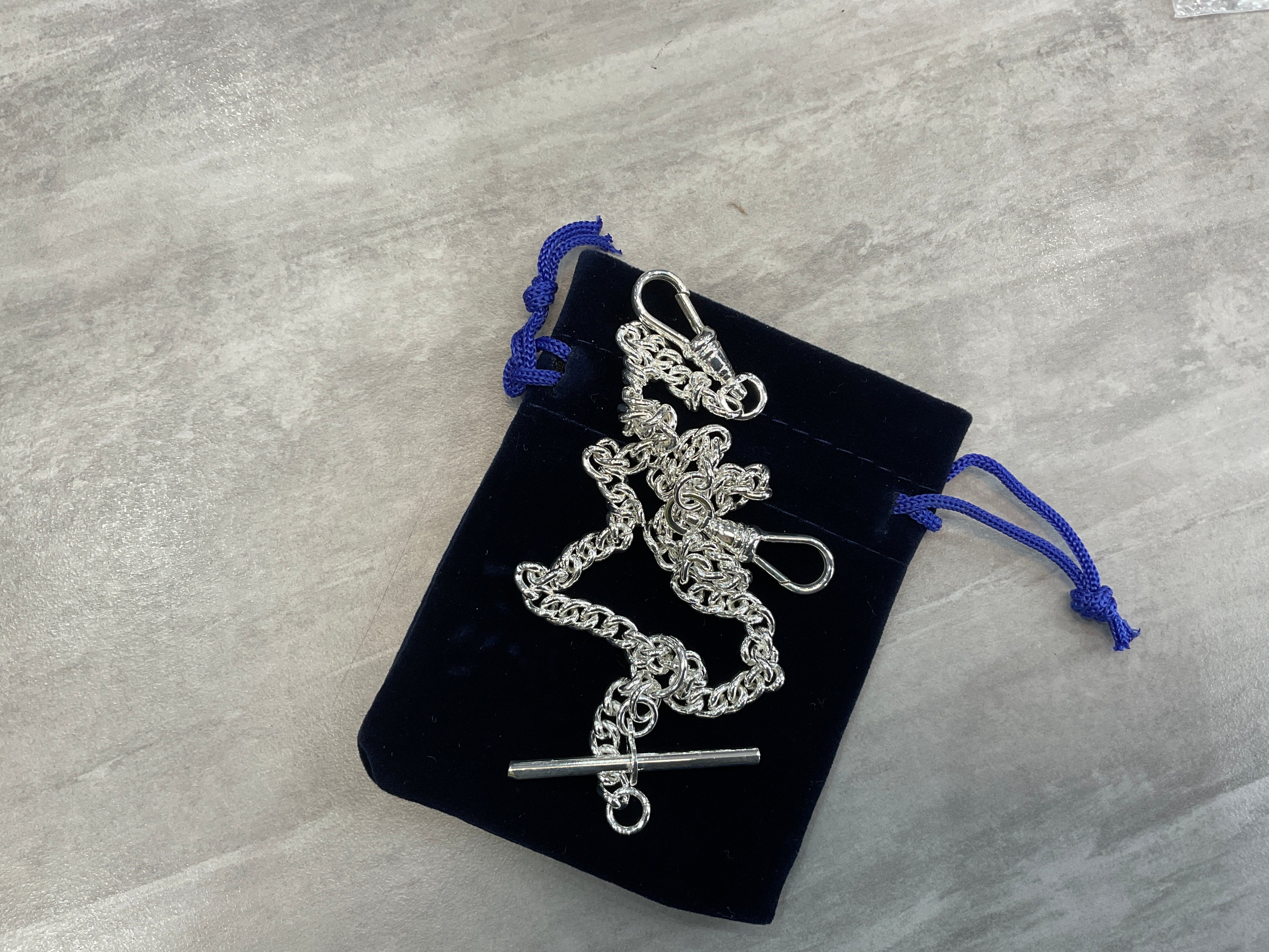 Silver double Clasped chain