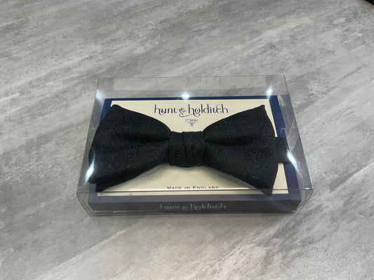 Black sparkle floral bow tie