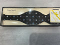 Bow Tie - Silk self tie black with colour
