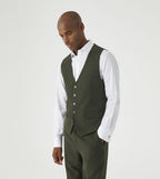 Jude Olive Herringbone Waistcoat