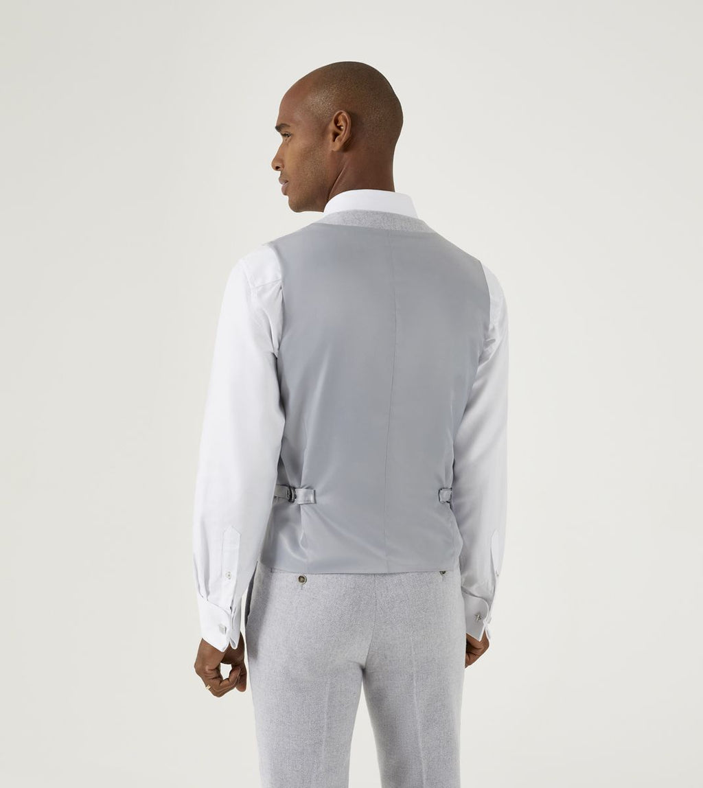 Jude Silver Herringbone Waistcoat