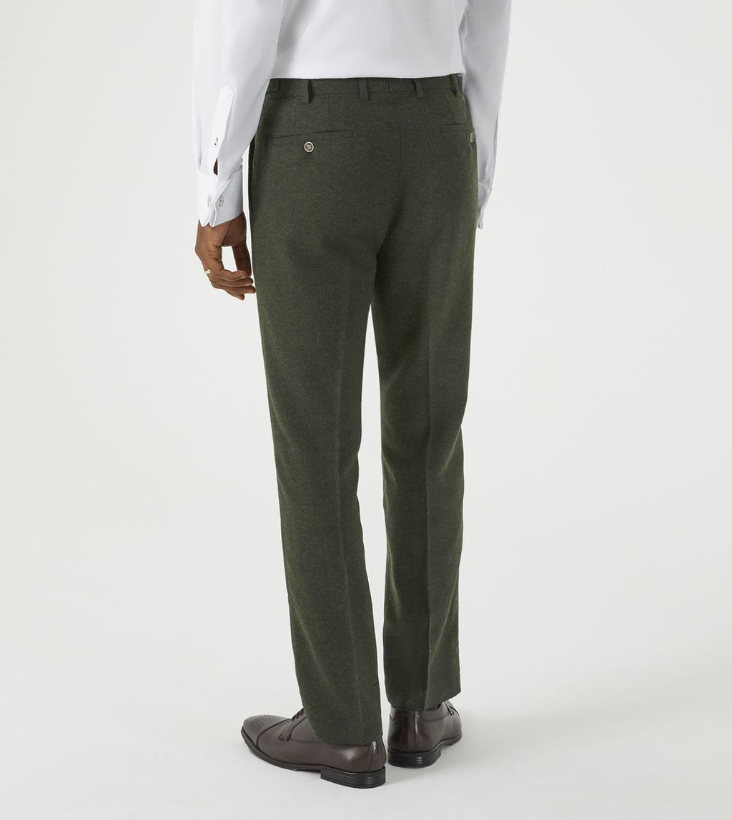 Jude Olive Herringbone Trousers