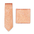 Soprano Silk Peach Paisley Tie and Square
