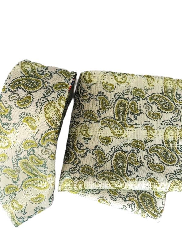 Knightsbridge Sage Green and Olive Tie and Pocket Square