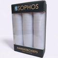 White cotton handkerchief box of 3