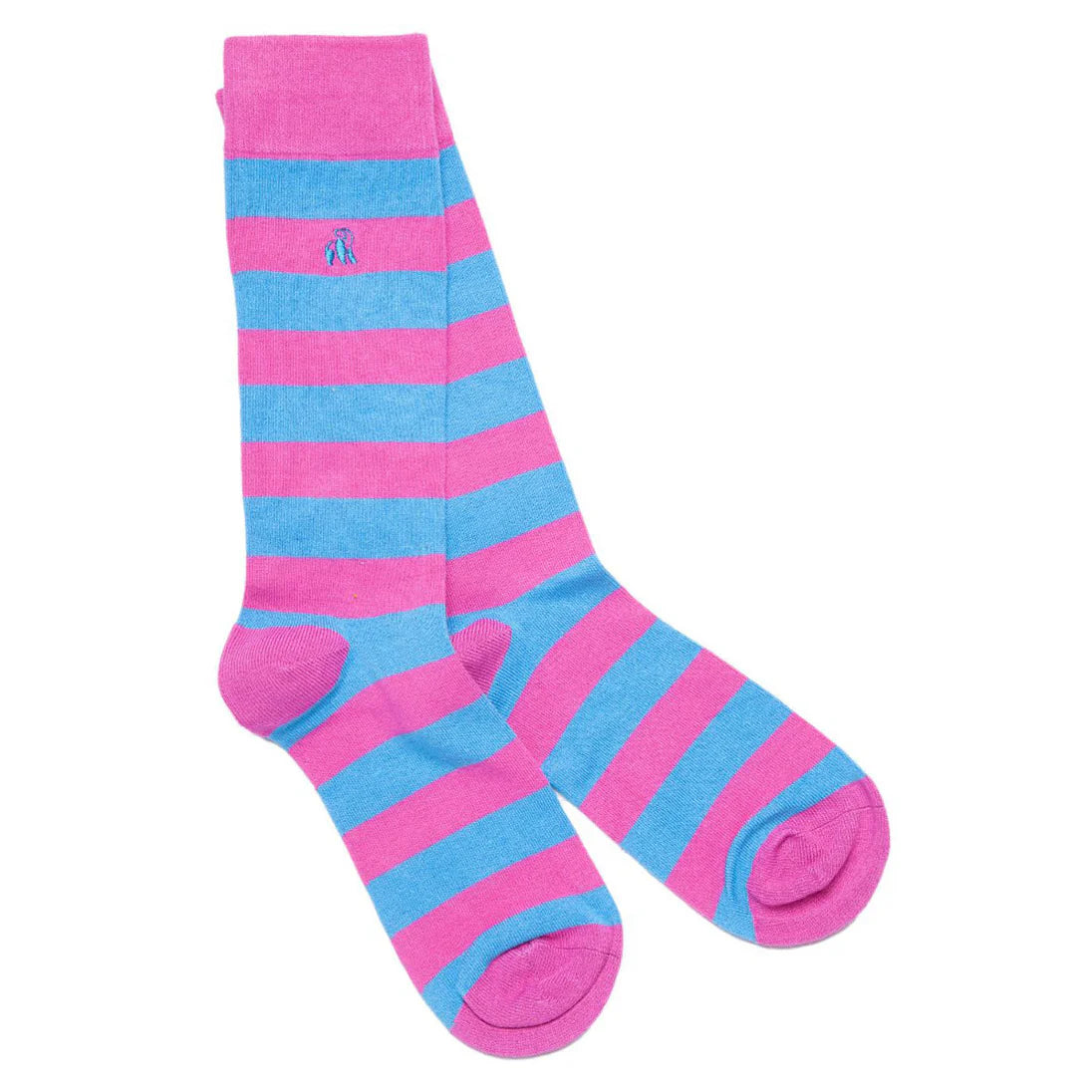 Pink and Blue Striped Bamboo Socks sp282-l