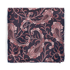 L A Smith Leafy Paisley Tie Dusky Rose on Navy