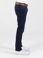 Stretch mens fashion navy tapered fit denim jean mish mash