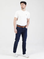 Stretch mens fashion navy tapered fit denim jean mish mash