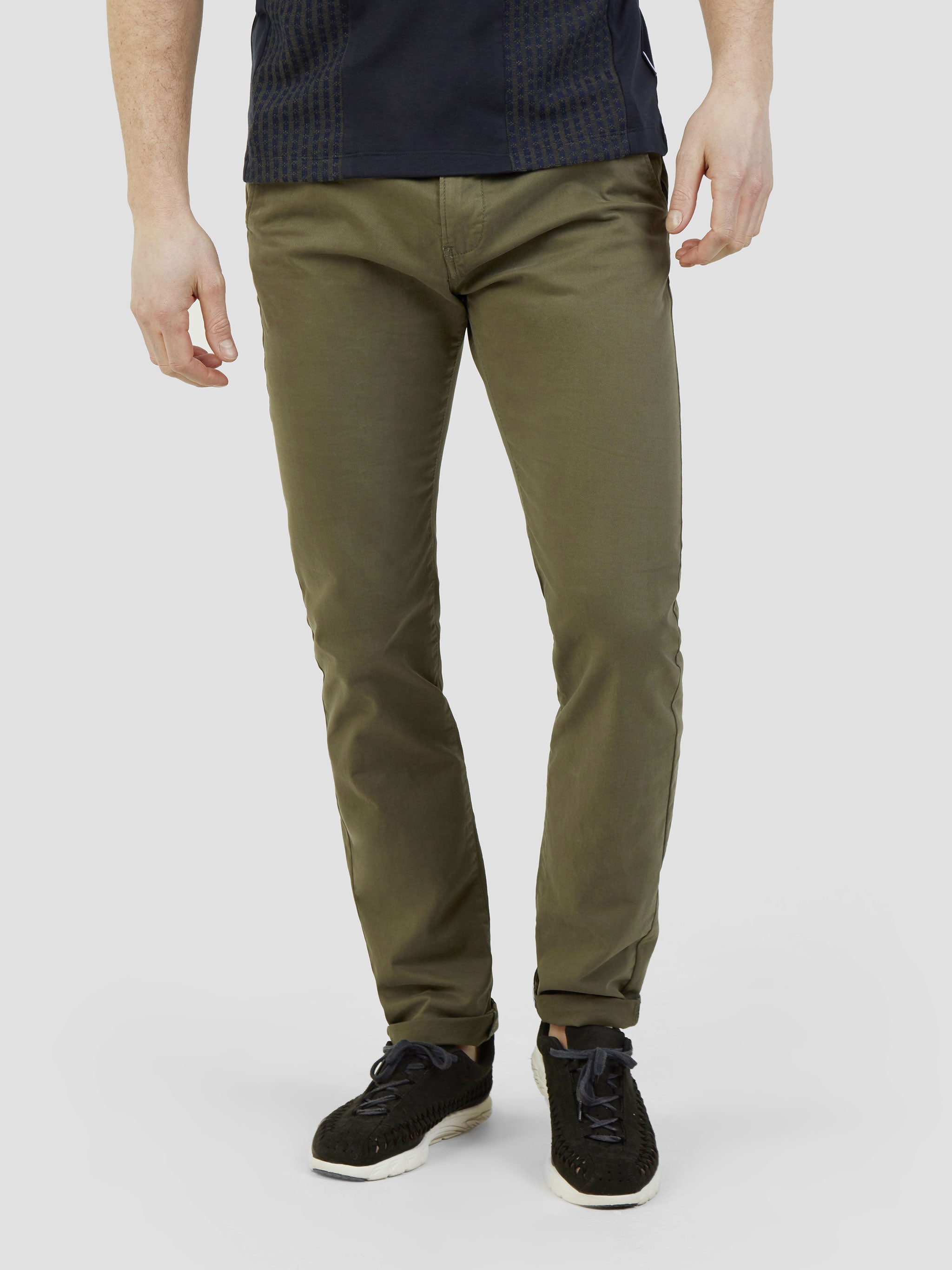 Cotton stretch mens chino trouser khaki mish mash jeans