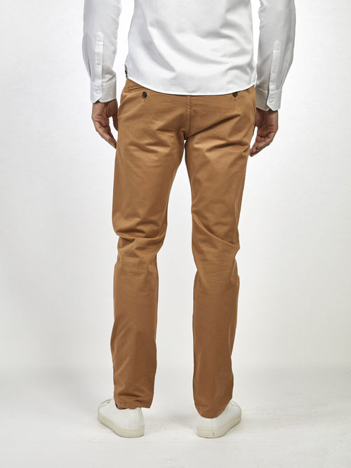 Cotton stretch mens chino trouser tobacco mish mash jeans