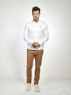 Cotton stretch mens chino trouser tobacco mish mash jeans