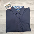 Life and Limb Navy Shirt With Contrast Detail Collar
