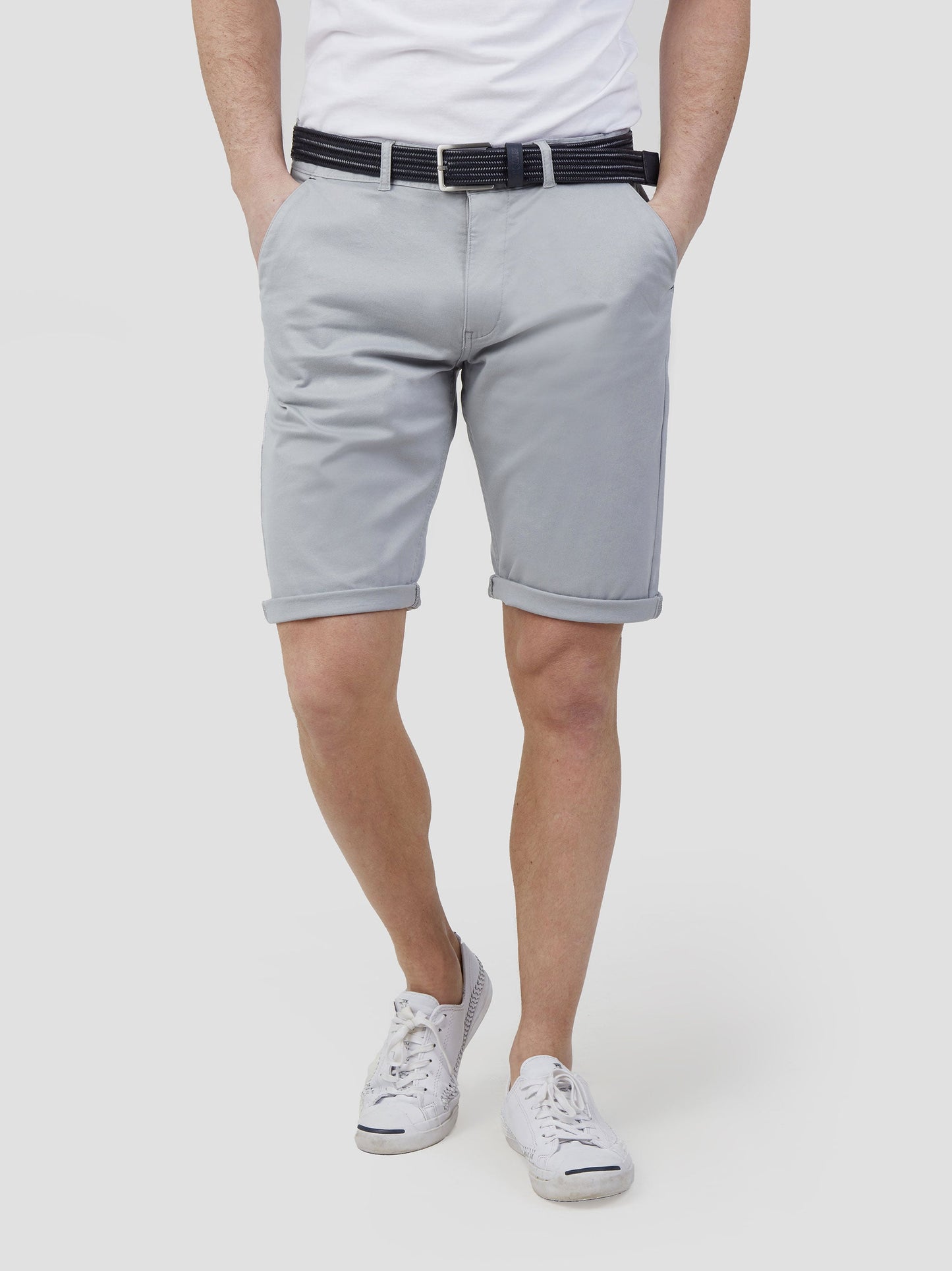 Regular fit mens classic chino shorts for summer cotton grey stretch mish mash jeans