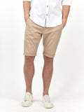 Regular fit mens classic chino shorts for summer cotton stone beige stretch mish mash jeans