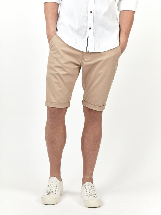 Regular fit mens classic chino shorts for summer cotton stone beige stretch mish mash jeans