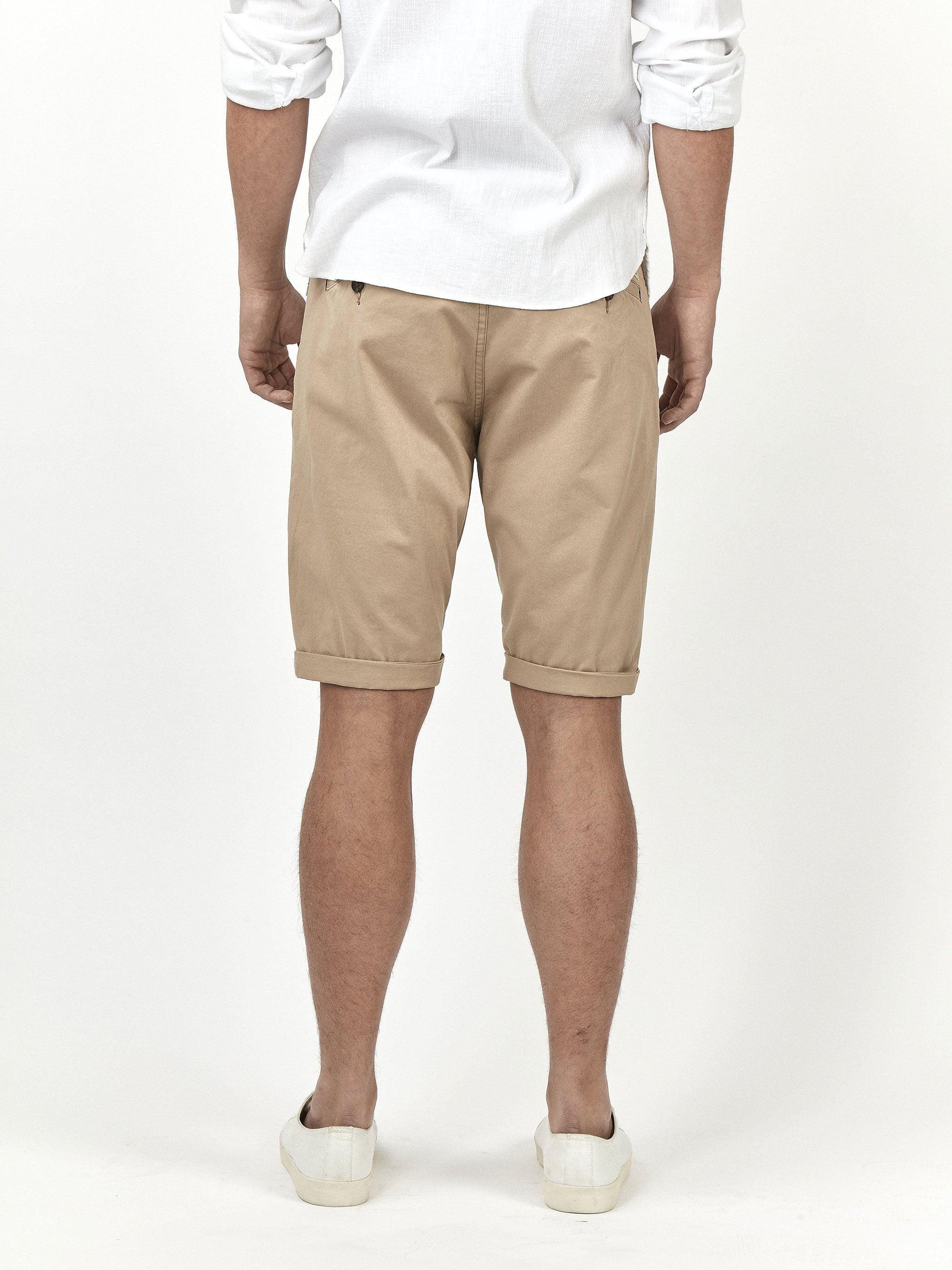 Regular fit mens classic chino shorts for summer cotton stone beige stretch mish mash jeans