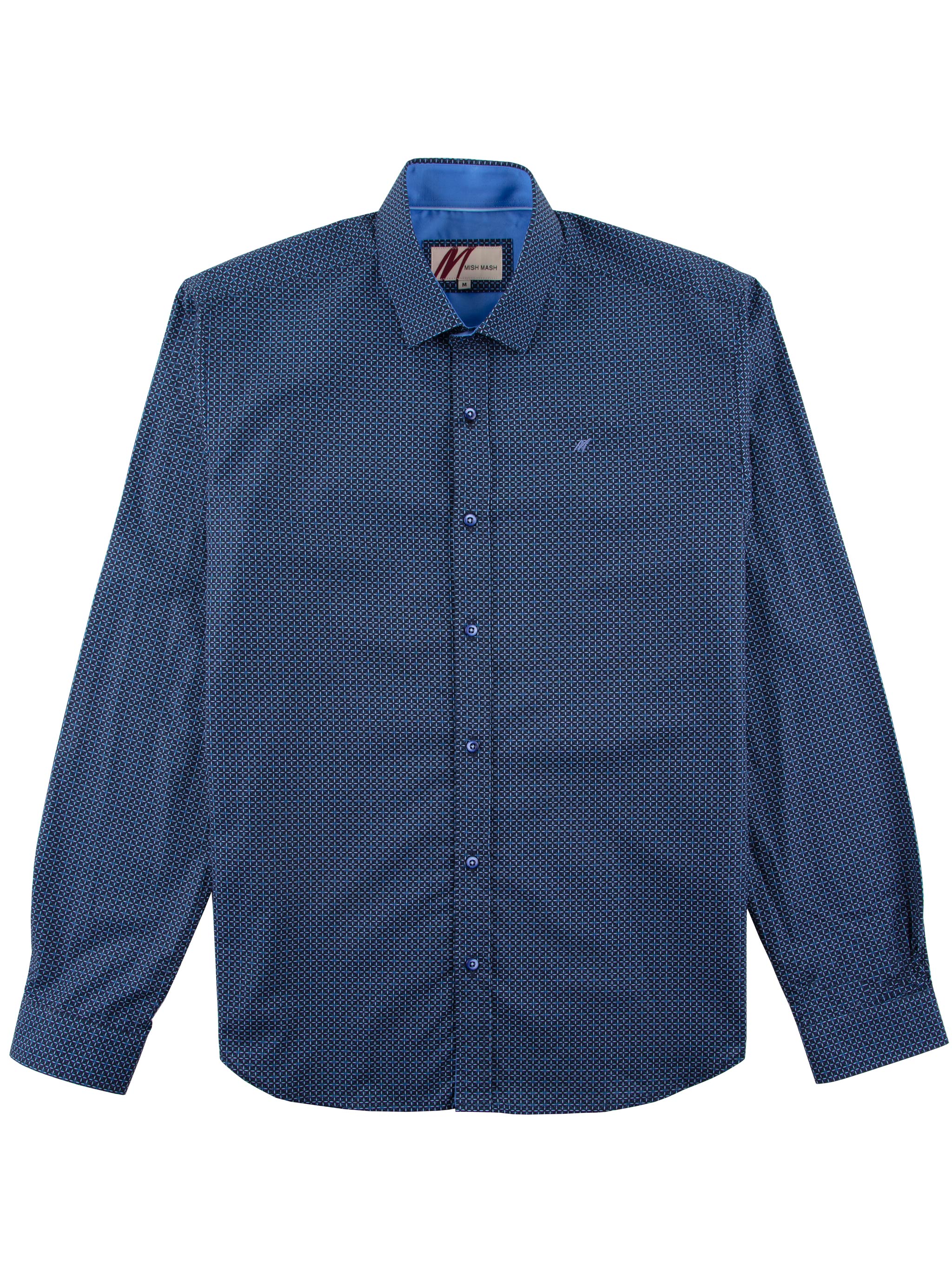 Regular Fit Matador Navy/Sky Printed Long Sleeve Shirt