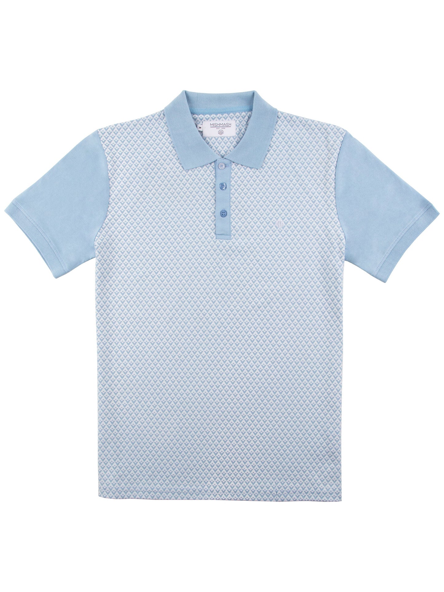 Regular Fit Sirus Sky Blue Printed Jersey Polo