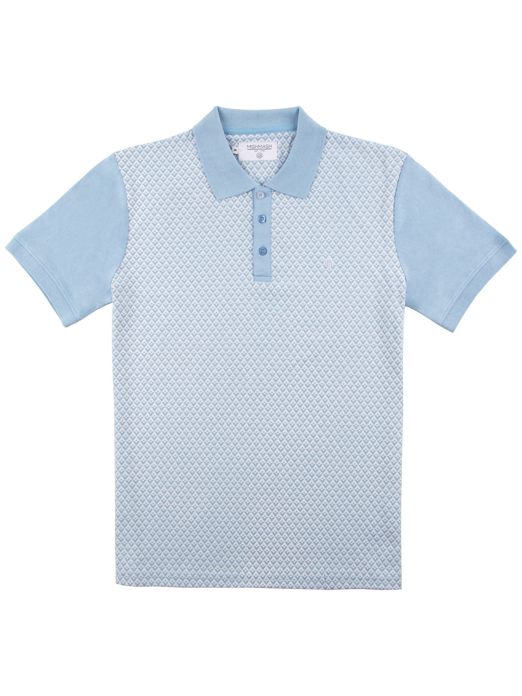 Regular Fit Sirus Sky Blue Printed Jersey Polo