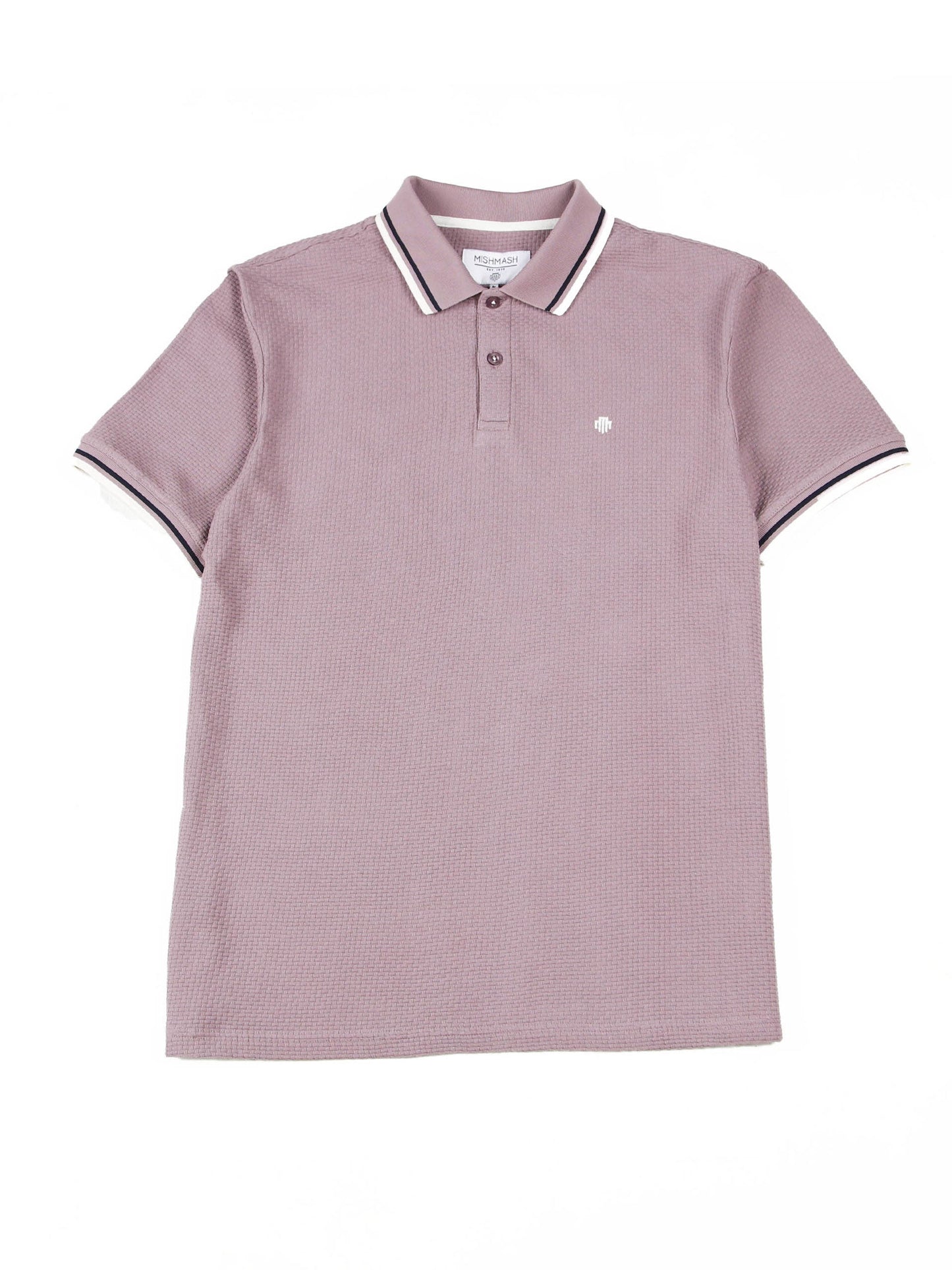 Regular Fit Textured Cotton Jersey Stockholm Dusky Pink Polo