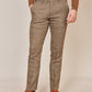 Man wearing men's TED - Tan Tweed Check Trousers - Marc Darcy Menswear
