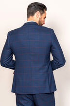 EDINSON - Navy Wine Check Jacket
