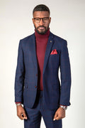 EDINSON - Navy Wine Check Jacket