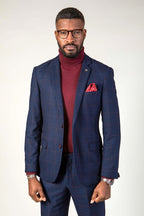 EDINSON - Navy Wine Check Jacket