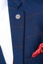 EDINSON - Navy Wine Check Jacket