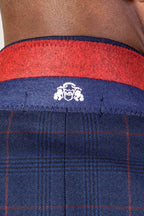 EDINSON - Navy Wine Check Jacket