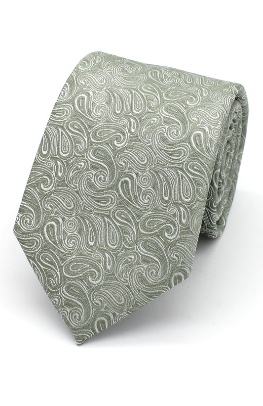 Wedding paisley tie sage colour