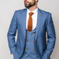 Man wearing George light blue three piece suit - Marc Darcy