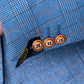 Cuff detail of George light blue three piece suit - Marc Darcy
