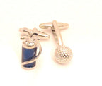 Golf Bag & Ball Novelty Cufflinks by Van Buck