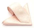 Blush Pink Paisley Silk Tie & Pocket Square Set by Van Buck