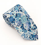 Elysian Day Blue Cotton Tie Made with Liberty Fabric